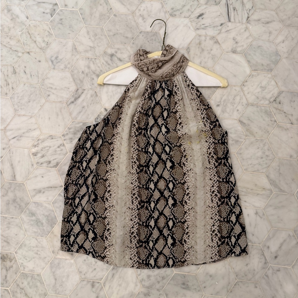 Joie Neutral Patterned Halter Top